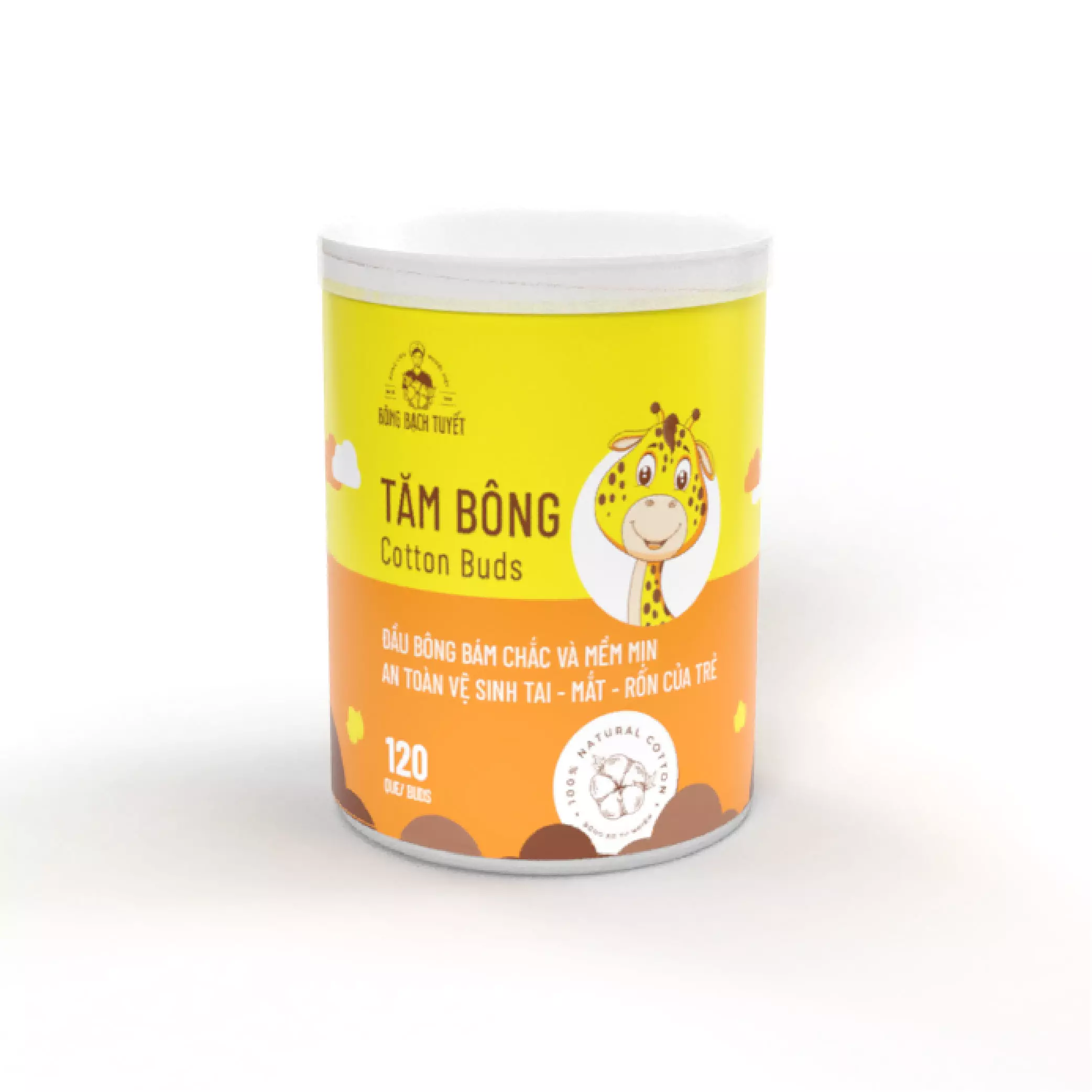 Tăm bông trẻ em đầu tròn 120 que 
