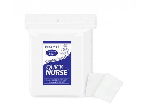 Bông Cắt Miếng Y Tế Quick Nurse 50g 3cm x 3cm