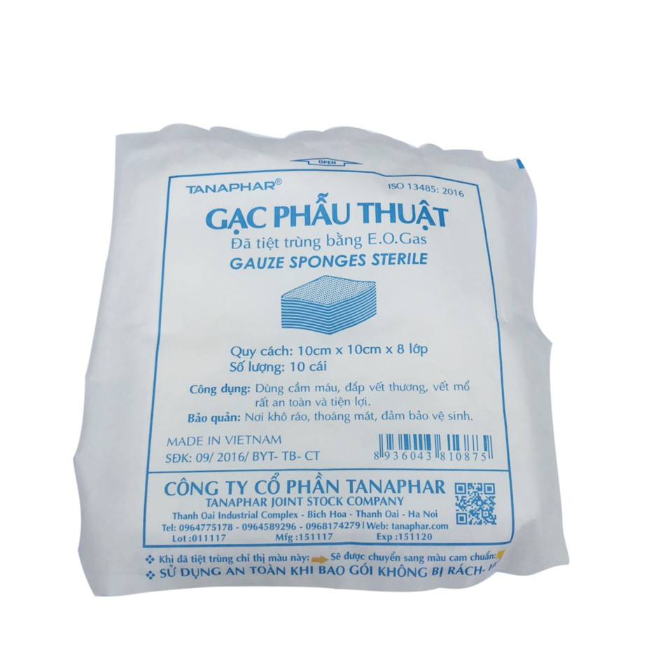 Gạc Phẫu Thuật Tt Tana(10X10Cmx8 Lớp)