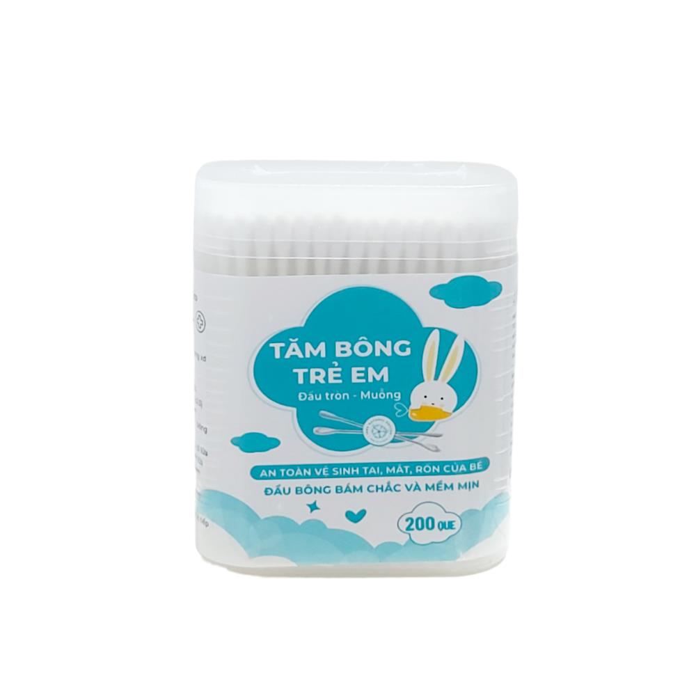 Tăm bông y tế muỗng tròn muỗng xoắn dầu nhỏ 200 que
