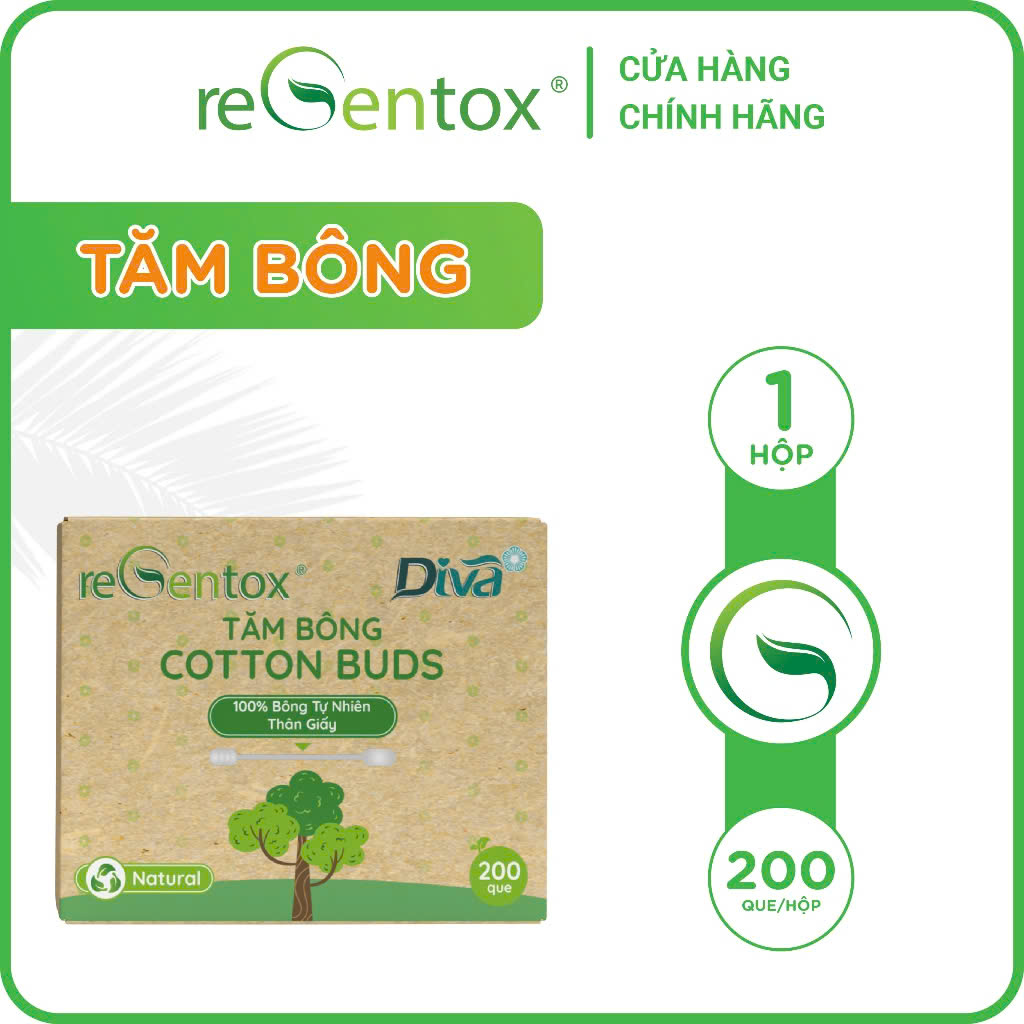 Tăm bông thân tre regentox 200 que