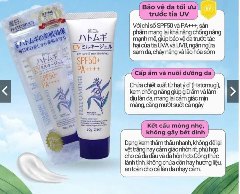 Kem Chống Nắng Hatomugi 80G