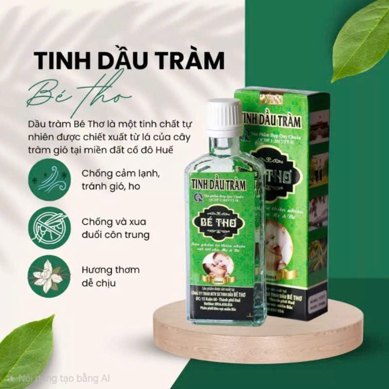 Tinh Dầu Tràm Bé Thơ 100ml                                                                                             
