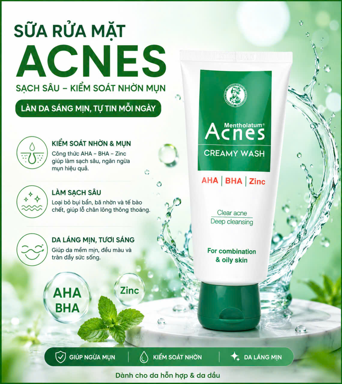 SRM Acness ngừa Mụn 100G 